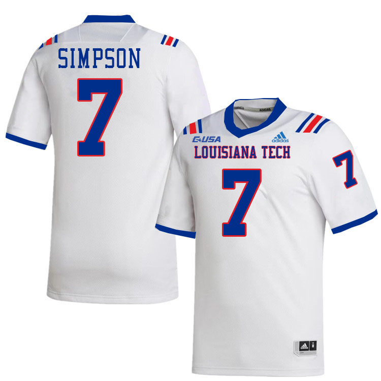 Sentel Simpson Louisiana Tech Jersey,LA Tech Bulldogs Football Jerseys,Uniforms,Gears-White